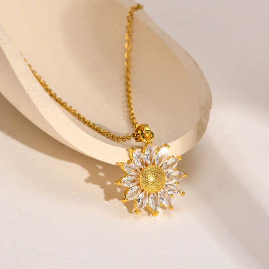 Gold Sunflower Necklace